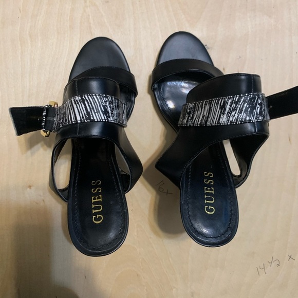 Gorgeous pair of Guess heels. Size 7 1/2. Ankle strap in black and white. - Picture 7 of 7